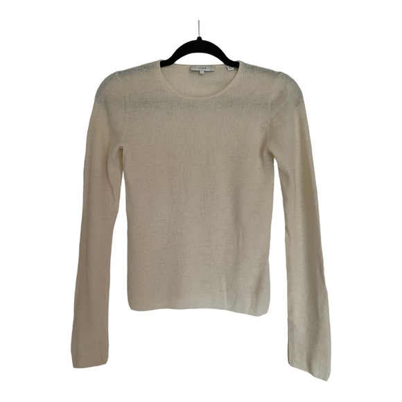 Vince Sweaters - VGUC Vince Cream Sheer Ribbed Sweater size Small